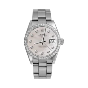 Rolex Datejust Diamond Bezel Watch 34mm Mother of Pearl Dial | 2.30ct