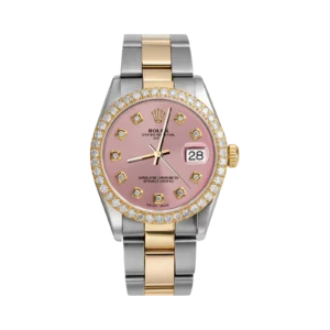 Rolex Datejust Diamond Bezel Watch 34mm Pink Dial | 2.30ct