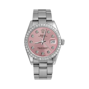 Rolex Datejust Diamond Bezel Watch 34mm Pink Dial | 2.30ct