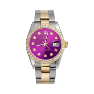 Rolex Datejust Diamond Bezel Watch 34mm Purple Dial | 2.30ct