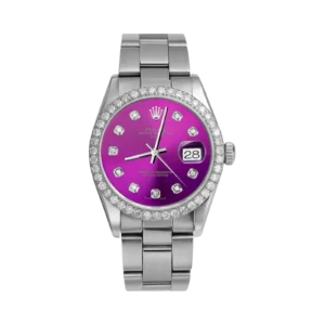 Rolex Datejust Diamond Bezel Watch 34mm Purple Dial | 2.30ct