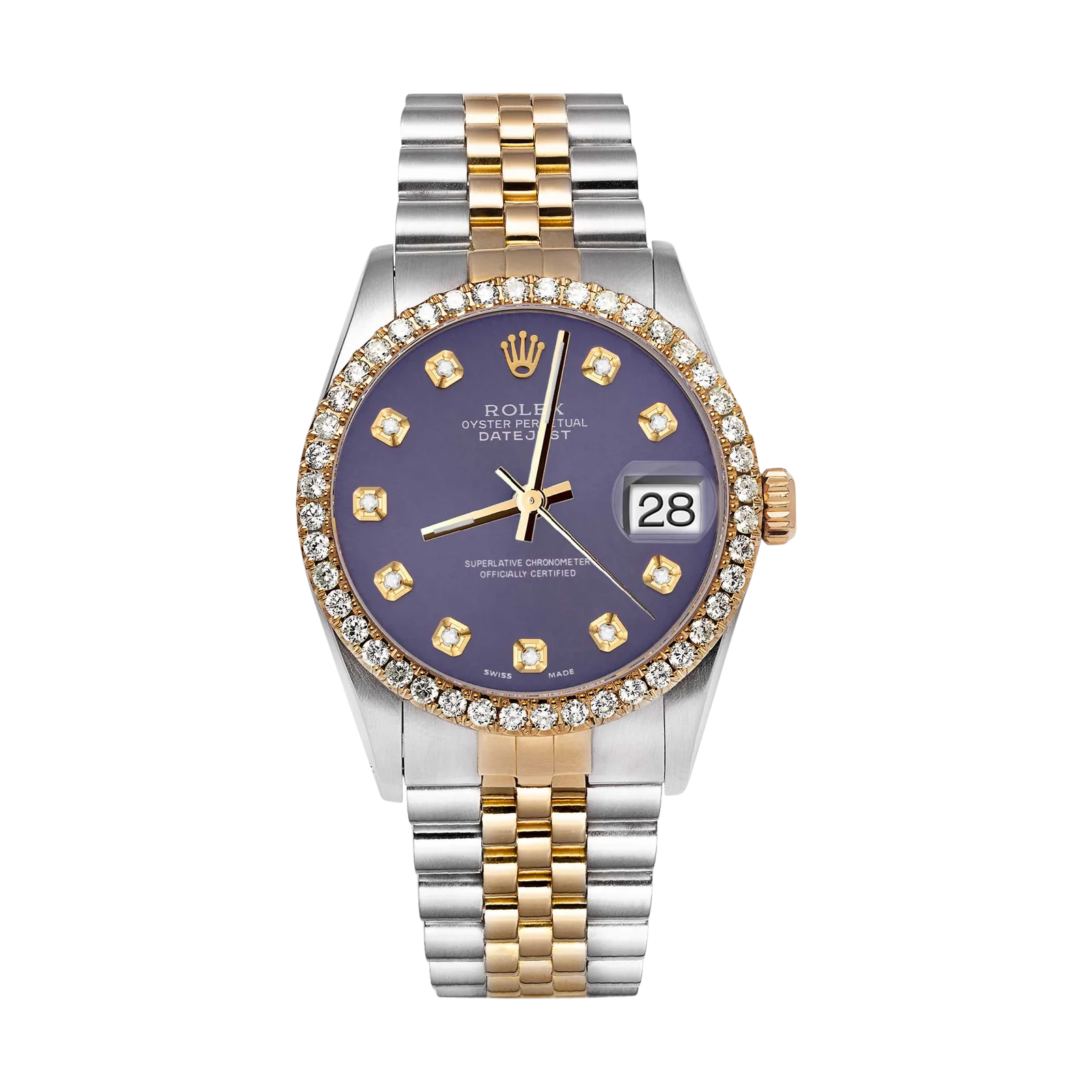 Rolex Datejust Diamond Bezel Watch 36mm Blue Dial | 2.10ct