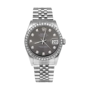 Rolex Datejust Diamond Bezel Watch 36mm Gray Dial | 1.25ct
