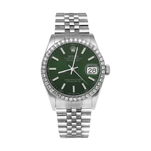 Rolex Datejust Diamond Bezel Watch 36mm Green Dial | 1.15ct