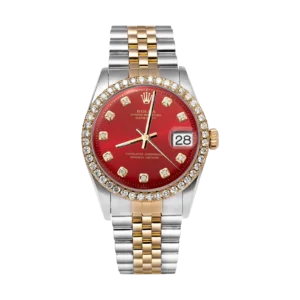 Rolex Datejust Diamond Bezel Watch 36mm Red Dial | 2.10ct