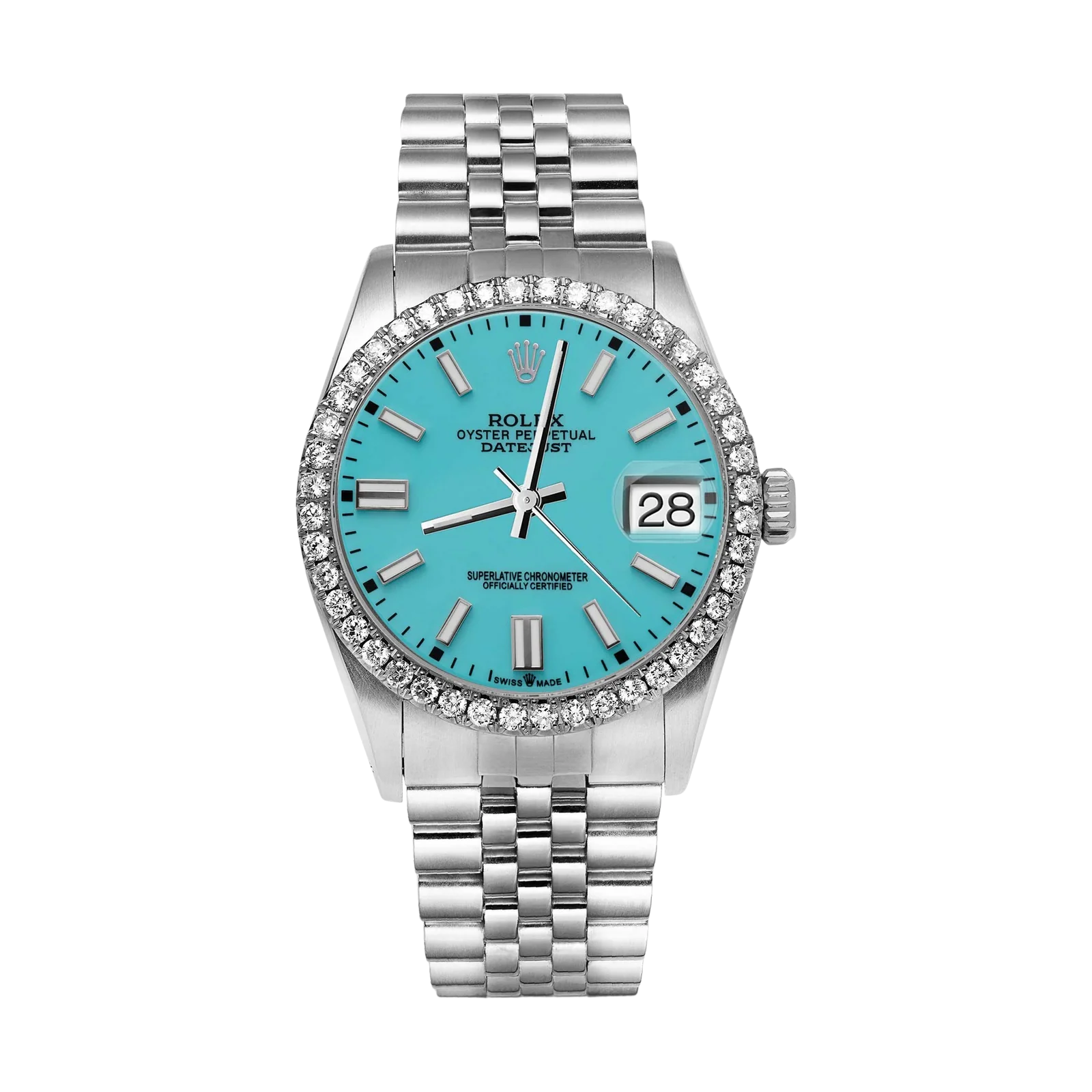 Rolex Datejust Diamond Bezel Watch 36mm Turquoise Dial | 1.15ct