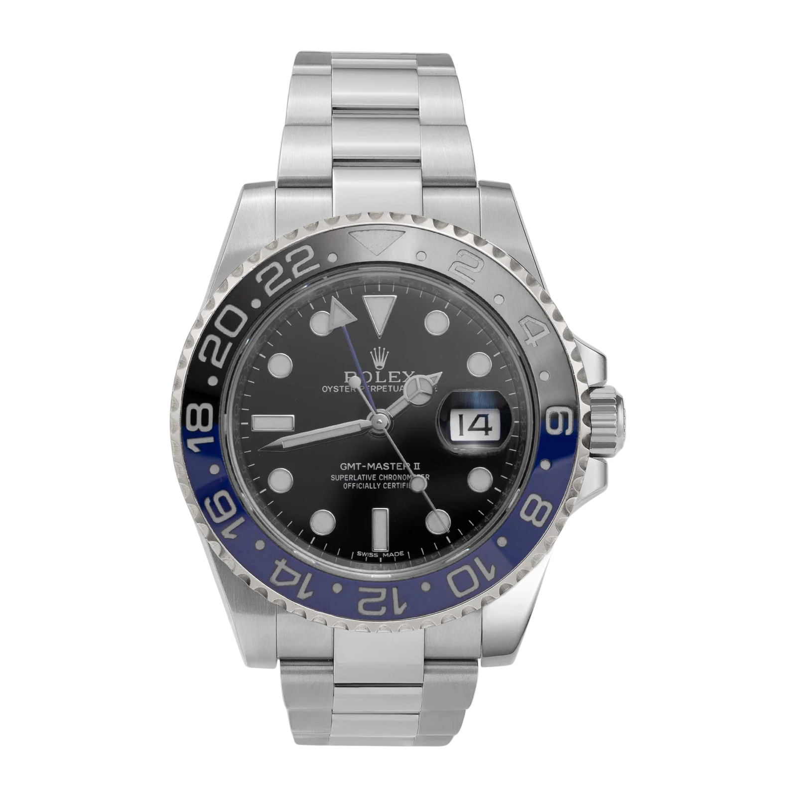Rolex GMT-Master II Watch 40mm "Batman" 116710BLNR Black Dial