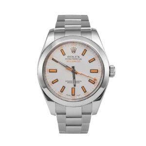 Rolex Milgauss 116400 Smooth Bezel Watch 40mm Index White Dial