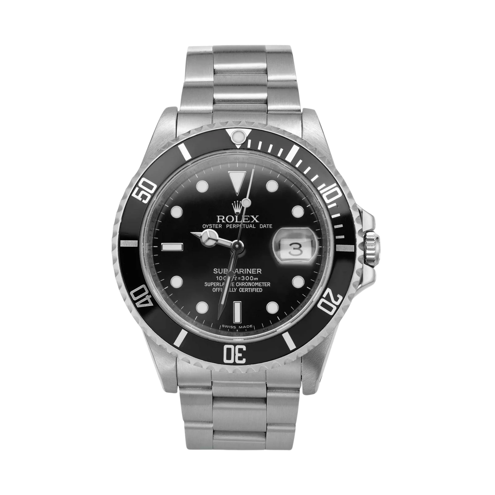 Rolex Submariner Date 16610T Watch 40mm Black Dial