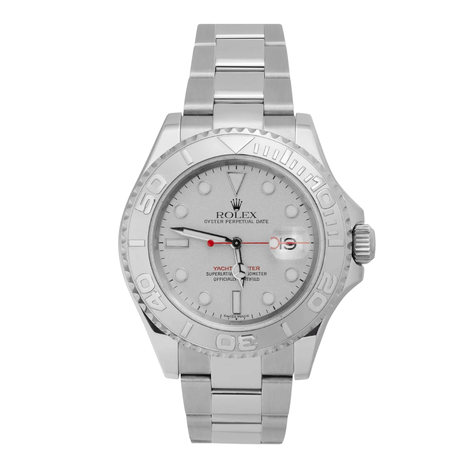 Rolex Yacht-Master 16622 Platinum Timing Bezel 40mm Watch Silver Dial