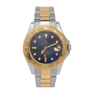 Rolex Yacht-Master 68623 35mm 18K Gold Timing Bezel Oyster Watch Blue Dial