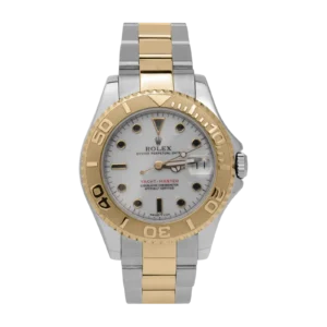 Rolex Yacht-Master 68623 35mm 18K Gold Timing Bezel Oyster Watch White Dial
