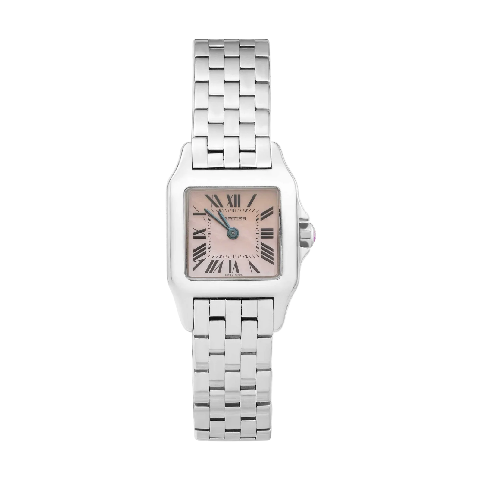 Santos de Cartier Demoiselle Mother of Pearl Small 20mm Steel Watch W25075Z6