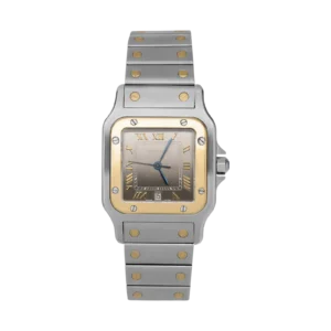 Santos de Cartier Galbée Gray Dial 29mm Gold & Stainless Steel Watch 1566