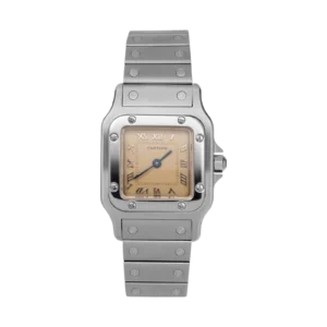 Santos de Cartier Galbée Small 24mm Cream Dial Steel Watch 9057