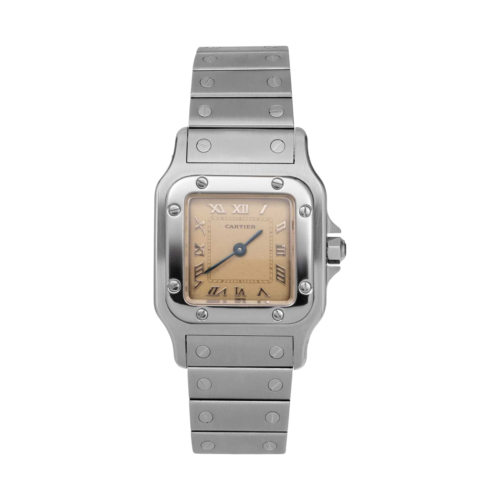 Santos de Cartier Galbée Small 24mm Cream Dial Steel Watch 9057