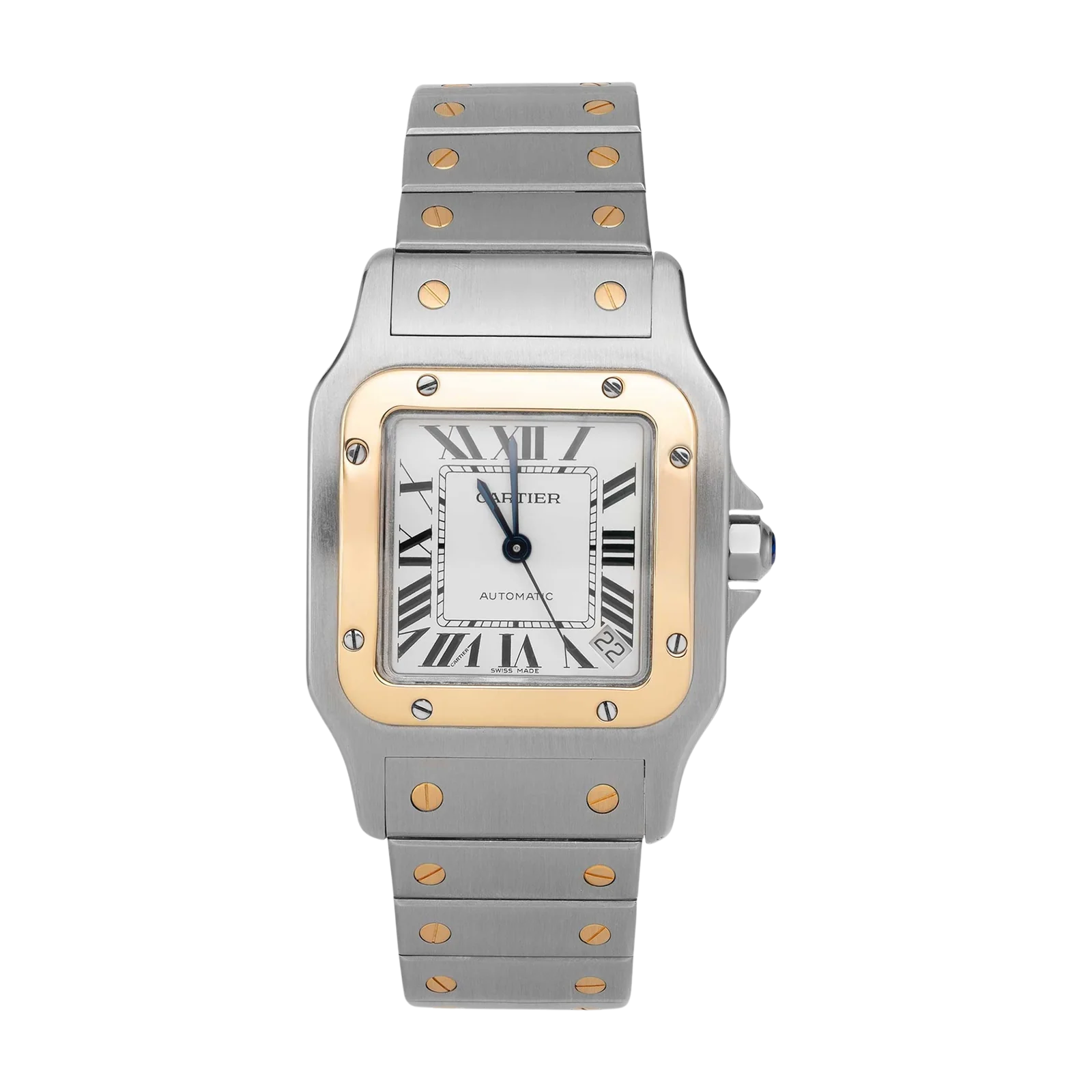 Santos de Cartier Galbée XL 32mm 18K Yellow Gold & Stainless Steel Watch 2823