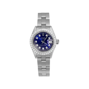 Women's Rolex Datejust 69160 Diamond Bezel Watch 26mm Blue Dial | 1.25ct